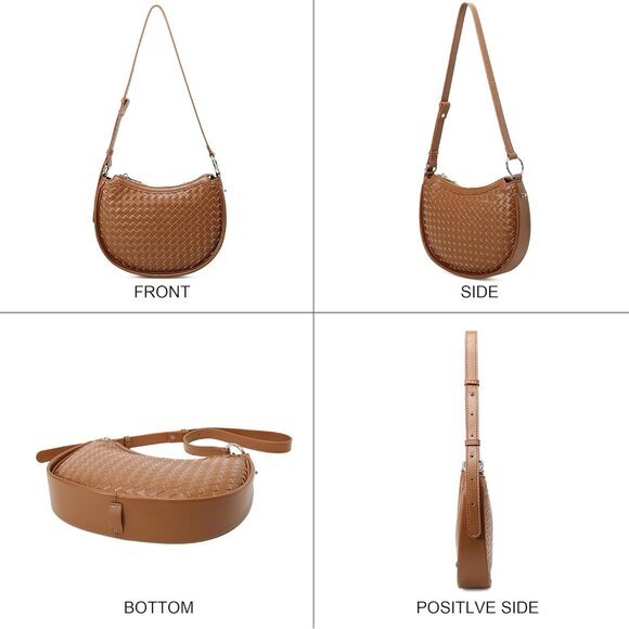 Stylish Crescent Crossbody Bag with Zipper - Chic Everyday Essentials Carrier - Picture 5 of 7